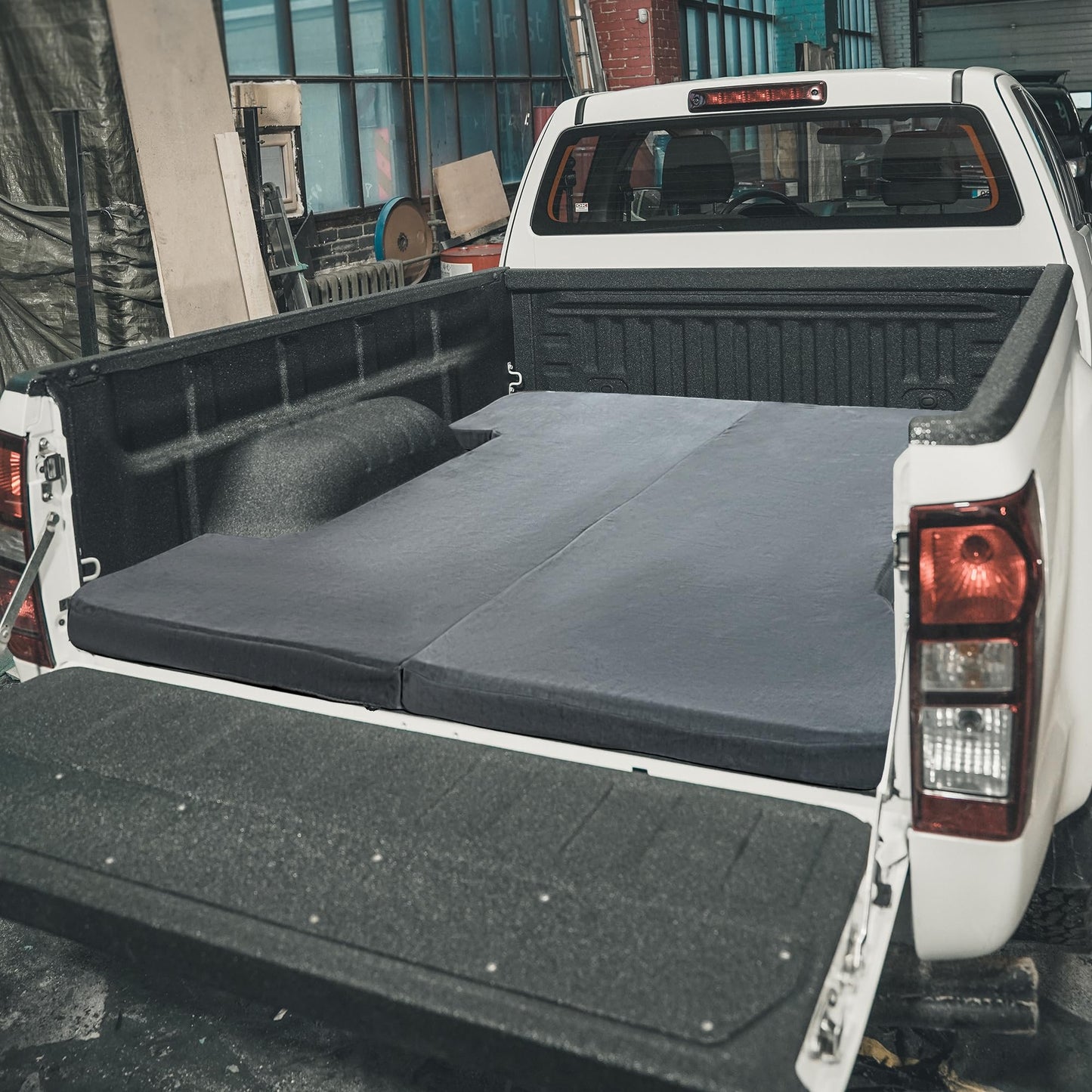 HOMBYS Memory Foam Truck Bed Mattress for 6ft to 6.5ft, Foldable 2.5" Thickness Full Size Truck Bed, Pick Up Mattress for Tent Camping, Grey