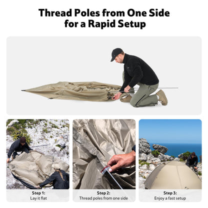 Naturehike Giling 1/2 Person Backpacking Tent 4 Season Lightweight Tent for Hiking & Bikepacking Easy Setup 3000mm Waterproof Ultralight CampingTents for Outdoor Cycling
