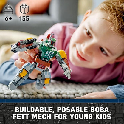 LEGO Star Wars Boba Fett Mech Buildable Star Wars Action Figure Posable Mech Inspired by The Iconic Star Wars Bounty Hunter Features a Buildable Shield Stud Blaster and Jetpack 75369