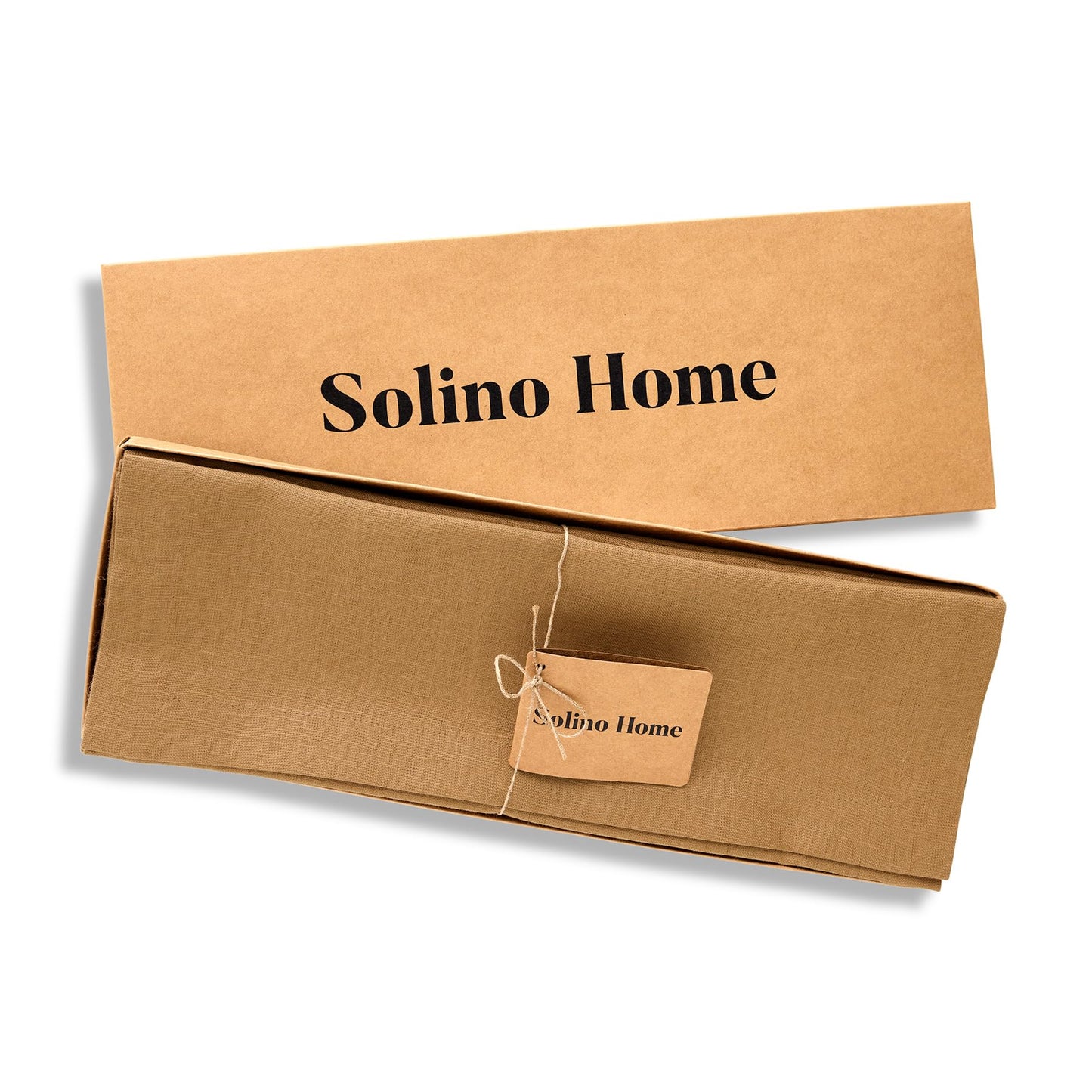 Solino Home Linen Placemats Set of 4 - Tobacco Brown Placemats 14 x 19 Inch - 100% Pure Linen Table Place Mats - Diana Medium Weight