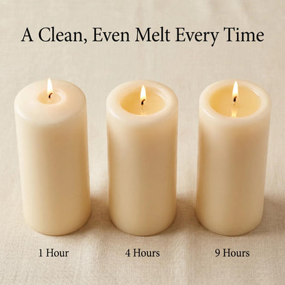 Unscented Pillar Candles - Set of 4 Ivory Candles - 3x6 Slow Burning Candles for Weddings & Table Centerpieces - Large Pillar Candles, PARNOO