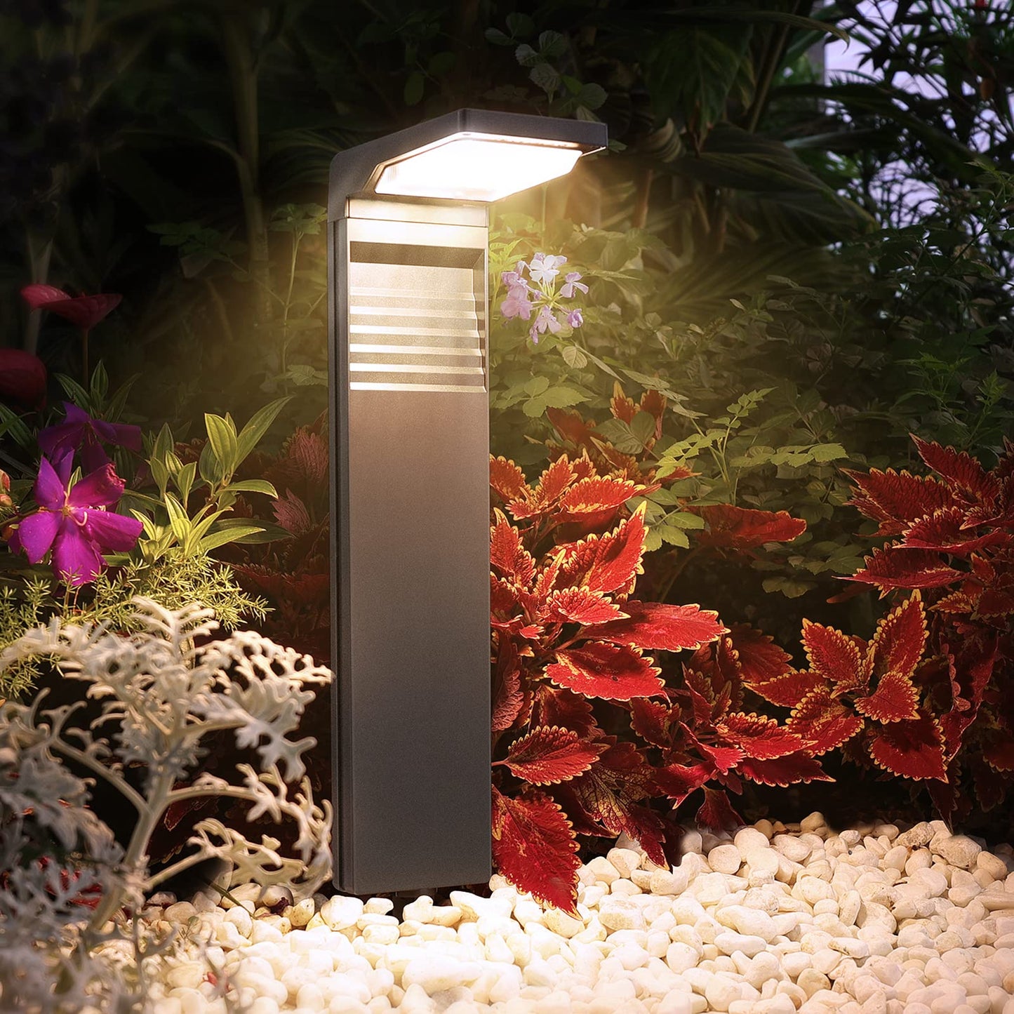 JOFIOS Solar Pathway Lights 6Pack with Warm White and Cool White Mode, Modern Solar Path Lights Outdoor Waterproof, Perfect Solar Lights for Backyard, Lawn, Driveway, Walkway, Garden Decorative.