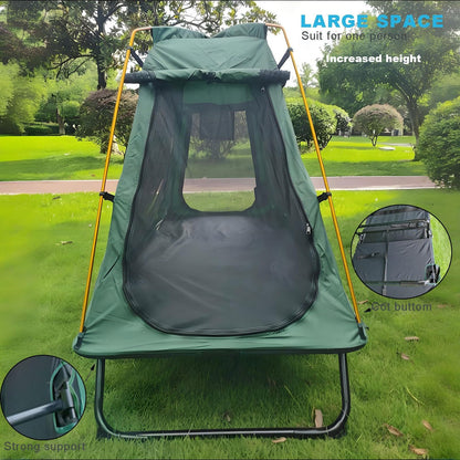 HI SUYI Tent Cot Folding Off The Ground Waterproof Camping Sleeping Bed with Rain Cover