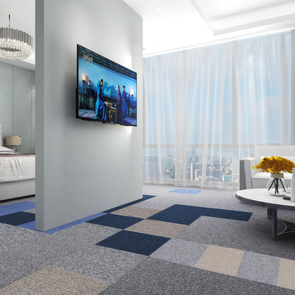 16-Pack 20"x20" Interlocking Carpet Tiles, Non-Adhesive Soft Padded Floor Mat Squares with Seamless Look, for Home Gym Office Indoor Outdoor Use (43 Sq Ft) (Aviv21914)