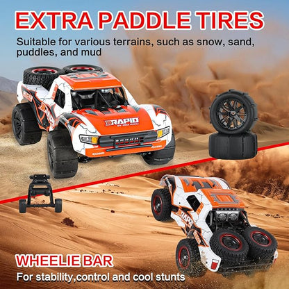 1:14 RC Cars 70 KMH High Speed Brushless Remote Control Car All Terrain Fast Trophy Truck for Adults Teens Boys 4WD Off-Road Hobby RC Buggy 50 Mins Play Short Course RC Monster Truck (RTR)