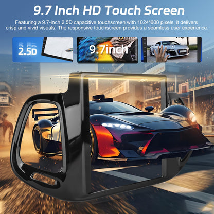 [2+64G] NHOPEEW Car Radio for Jeep Compass 2017 2018 2019 with Wireless Carplay and Android Auto - 9.7 Inch Touch Screen Android Car Stereo - DSP/GPS/WiFi/SWC/Bluetooth + AHD Backup Camera