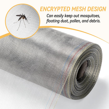ModaCraft 304 Stainless Steel Window Screen Roll, 39.4" x 98.4 ft Heavy Duty Screen Mesh for Window, Door, Patio, Porch & Sliding Door, Rust-Proof Insect Screen Replacement, Durable Metal Screen Wire