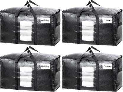 TAILI Extra Large Moving Bags - 4 Pack Heavy Duty Totes with Visible Window & Wrap Around Handles