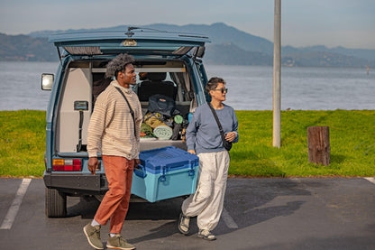 Stanley Adventure Outdoor Cooler 50 qt | Heavy Duty Outdoor Camping Cooler with Easy Carry Side Handles | 6 Days Cooling Ice Chest for 82 Cans | Flat Top Doubles as Seat | BPA-Free | Azure