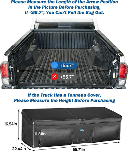 JOYTUTUS Truck Bed Cargo Box Organizer for Pickup, Truck Bed Cargo Bag, Storage Organizer Carrier Accessories for Groceries, Golf, Easily Slide in and Out, Easy Access