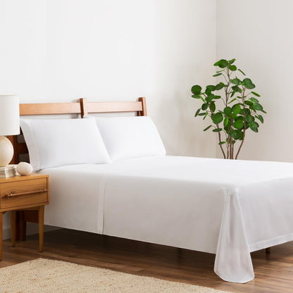 Arkwright Bulk Twin XL Fitted Bed Sheets - Pack of 6, 100% Cotton Sateen Bottom Sheet only with 12" Deep Pocket, Extra Soft Bedding Essentials for Hotels, Guests, and Vacation Rentals, White