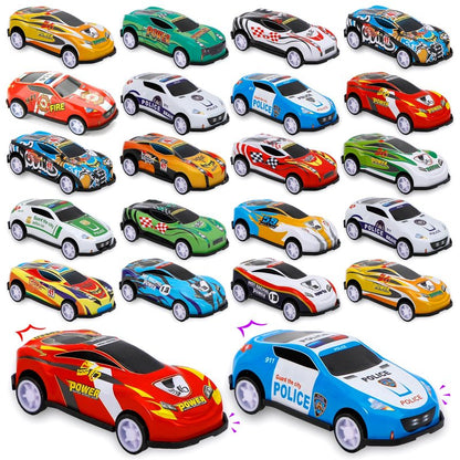 Siwarm 28 pcs Pull Back Cars Toys for Kids, Party Favors Treasure Box for Classroom Prizes Mini Vehicles Race Cars Toys Bulk Xmas Gifts Pinata Goodie Bag Stocking Stuffers for Boys Girls Toddlers