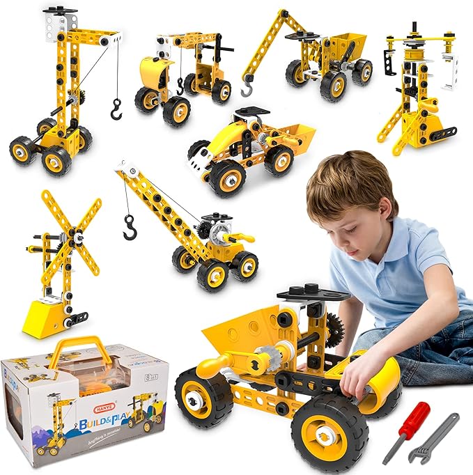 STEM Building Toys 10 in 1 Construction Set for Preschool Kids Educational Creative Games Holiday Idea Gift for 5+ Years Old Stem Activities for Kids Ages 4-8 5-7 6-8 Boy Birthday Gifts