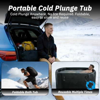 500L Large Ice Bath Tub with Lid, Oversized Inflatable Cold Plunge Tub for Tall Big People, Full Body Immersion, Compatible with Water Chiller, Portable Recovery Tub for Athletes Indoor Outdoor Use