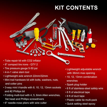 Tusk Compact Motorcycle Essentials Trail Saver Tool Kit (Axle Wrench 22mm/32mm) Compatible with Honda CRF250R 2004-2026/CRF250RX 2019-2026/CRF250X/CRF450X 2004-2026