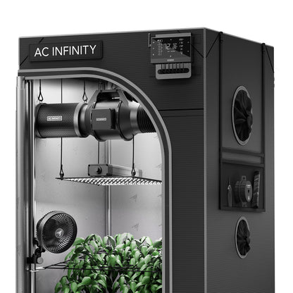 AC Infinity AI Grow System 2x4, 2-Plant Kit w/Self-Learning AI Controller, Dynamic Airflow & LM301H LED Lighting Control, 2000D Mylar Tent w/Lab-Tested Reflectivity, Largest Zippered Window