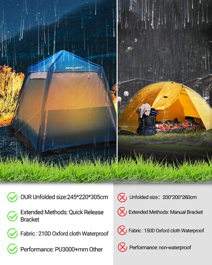 SEALIGHT 4-6 Person SUV Tent, Person Family Camping Tent - Instant Setup Double Layer Waterproof Camping Tents with Storage Bag