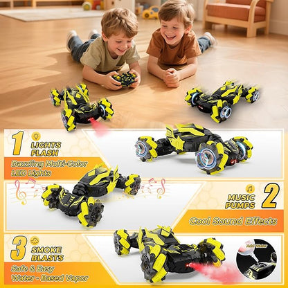 Gesture Sensing RC Stunt Car Toys for 6-12 Years Old Boys Hand Controlled Remote Controlled Car 2.4GHz &amp 4WD  360° Drifts Offroad with Lights &amp Music Christmas Birthday Gifts for Kids Ages