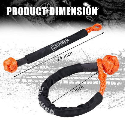 BUNKER INDUST Offroad High Lift Jack with Pair Traction Board Mate + 2Pcs Synthetic Soft Shackle Rope