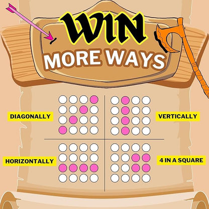 Connect War - 4 in a Row Table Top Game for 2-6 Players Handcrafted Wooden Games for Family and Group Play Four in a Row Wood Game