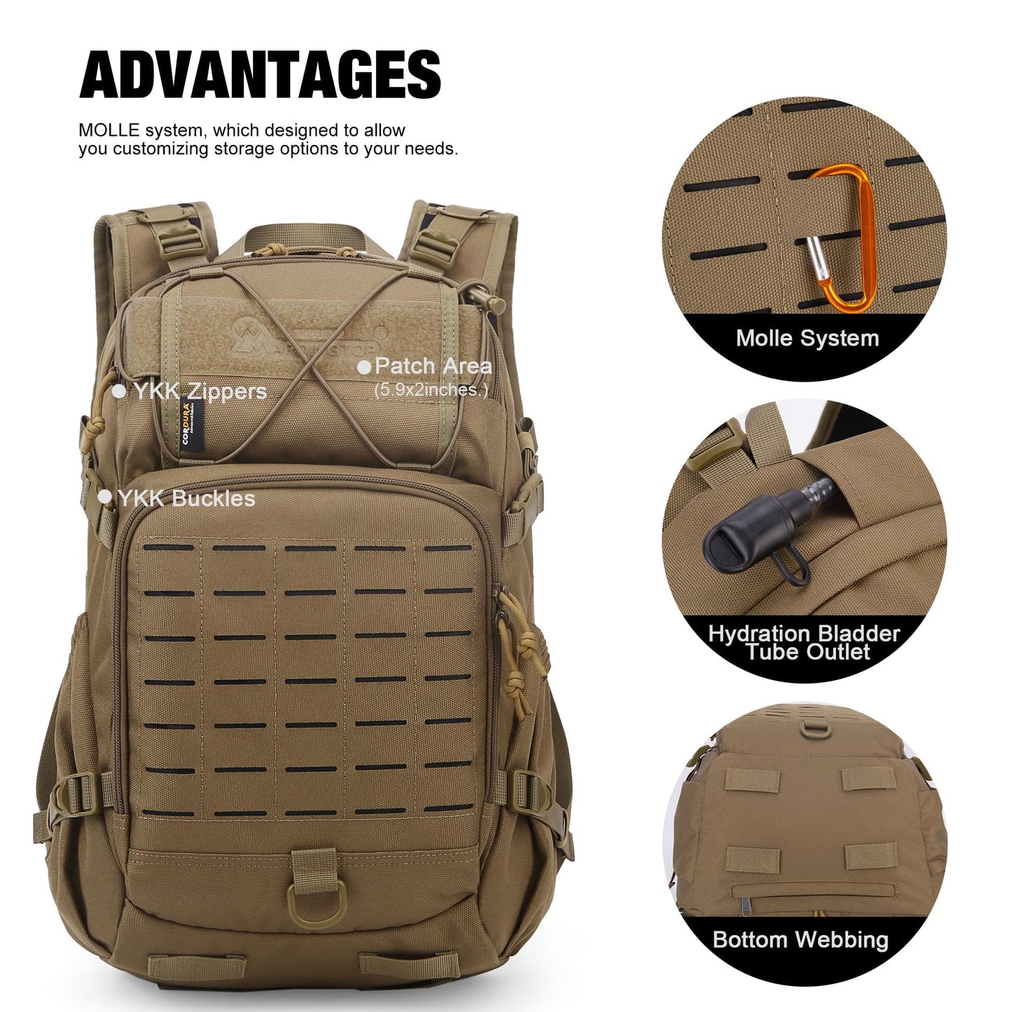 Mardingtop 60L Internal Frame Backpack + 25L Cordura Hiking Backpack