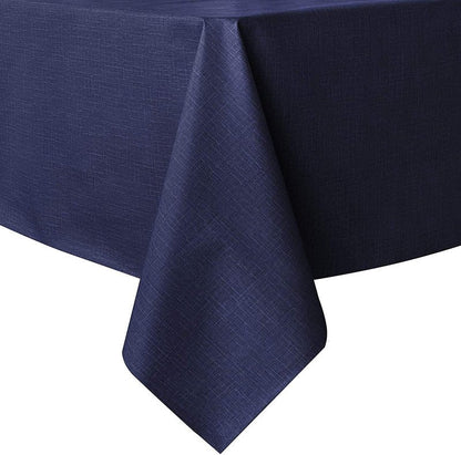 sancua 100% Waterproof Rectangle PVC Tablecloth - 70 x 120 Inch - Oil Proof Spill Proof Vinyl Table Cloth, Wipe Clean Table Cover for Dining Tables, Buffet Parties and Camping, Navy