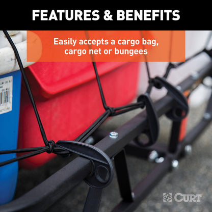 CURT 18145 Cargo Basket Hitch Trailer Hitch Cargo Carrier, 500 lbs. Capacity, 46-1/2-Inch x 17-1/2-Inch x 5-1/2-Inch, Fits 1-1/4 or 2-Inch Receiver