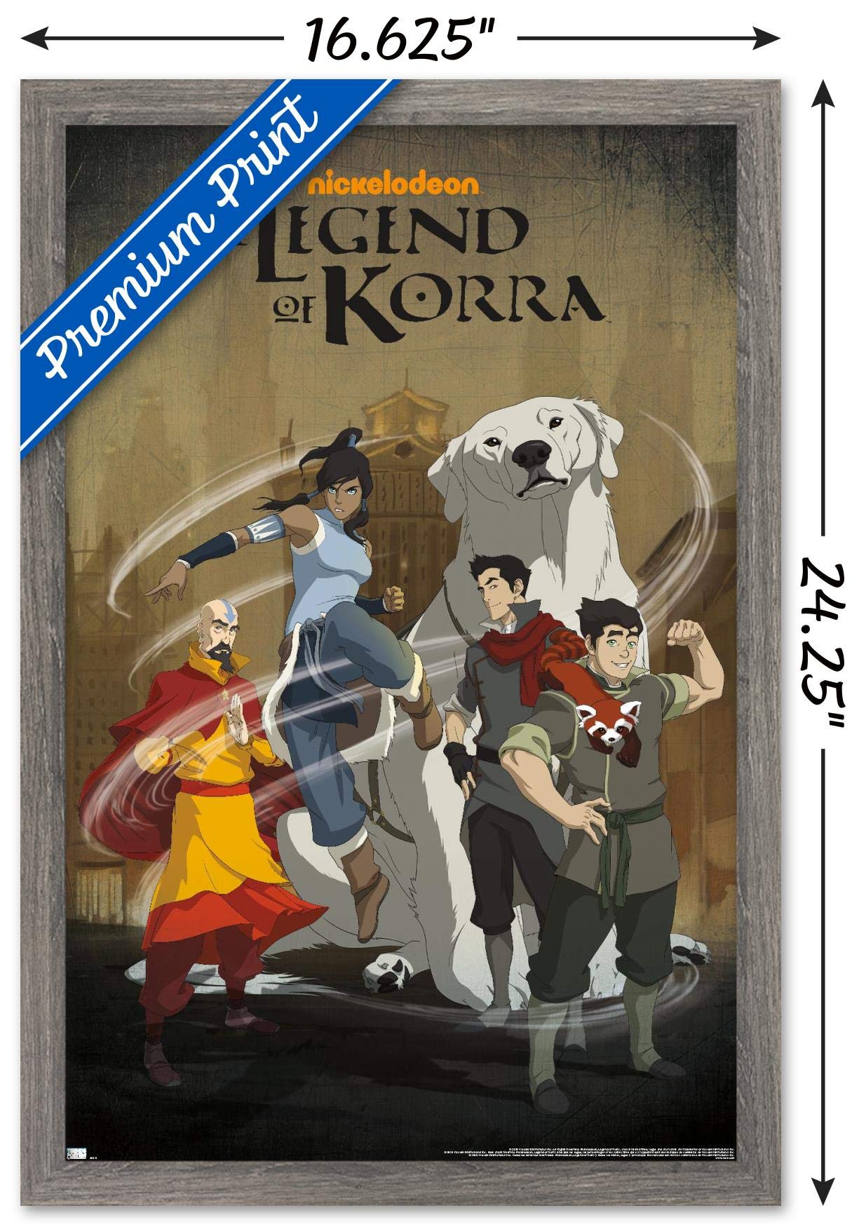 Nickelodeon Avatar: The Legend of Korra - Group Wall Poster, 22.4L" x 14.7W", Barnwood Framed Version