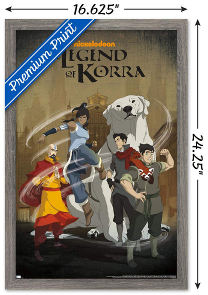 Nickelodeon Avatar: The Legend of Korra - Group Wall Poster, 22.4L" x 14.7W", Barnwood Framed Version