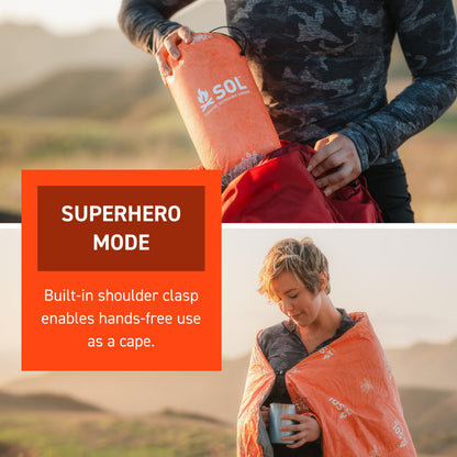 S.O.L. Survive Outdoors Longer SOL Escape Insulated Blanket - Primaloft Adventure Blanket - Durable & Water-Resistant - Reflects Up to 70% Body Heat - Outdoor Survival Gear - Camping Essentials