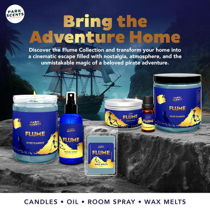 Park Scents Flume Scented Candle Wax Melts – Theme Park Melting Wax Cubes with Strong Scent of Smoky Cannon Fire, Ozone, Bromine-Treated Water, Fog, Damp Woods – Vegan Soy Made in USA (3-Pack)
