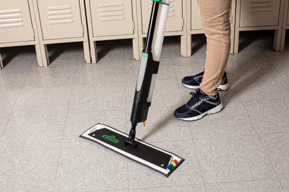 Unger Commercial Excella 18 " Floor Cleaning Kit - Floor Mop with Height Adjustable Pole and Liquid Dispensing, Includes 2 Microfiber Pads and 2 Refillable Bottles - EFKT1