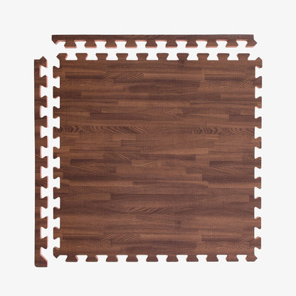 IncStores Premium Soft Wood Print Foam Flooring Tiles | Interlocking Foam Tiles for Home, Gym, Training and Yoga | 5/8" - Dark Oak, 48 Square Feet