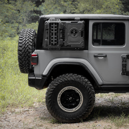 TACMOLLE Rear Side Window Worktable - Tactical MOLLE Panel for Gasoline Pack Recovery Traction Boards Shovel Mounts, Rear Window Protector Fits Jeep Wrangler JL 2018-2024, Passenger Side
