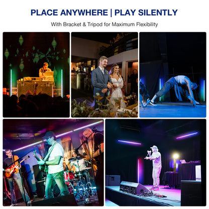OPPSK Stage Wash Light Bar for DJs: 120W RGBW Wall Wash Lights with RGB Background LEDs - APP IR Remote & DMX Control - Sound Activated Lighting - Easy Setup with Tripod for Wedding Party Church Band