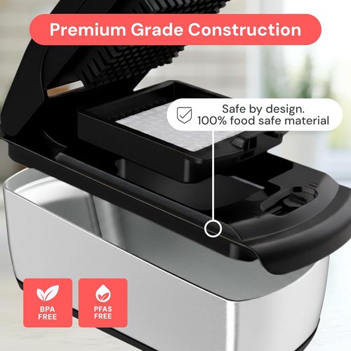Fullstar Premium Vegetable Chopper - 14-in-1 Mandoline Slicer & Spiralizer with Container | Silver Kitchen Gadget