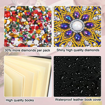 JZHYOAN Diamond Painting Blank Notebook Kits for Adult DIY Cat Special Pattern Diamond Art Dairy Note Book Journal Sketchbook Drawing Painting Message Notepad for Office Work Gifts