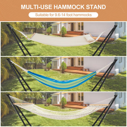 Homgava Universal 2-Person Hammock Stand, 660LBS Capacity,Heavy Duty Steel Hammock Stand, Fits 9.6-14ft Hammocks, Indoor and Outdoor Universal Hammock Stands,Black