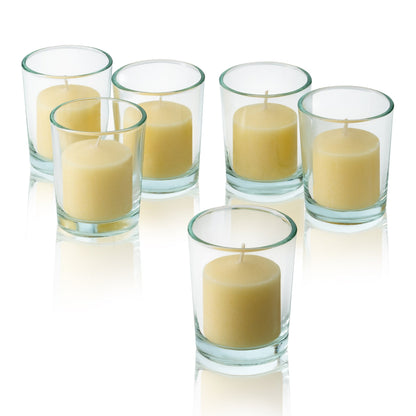 Light In The Dark Ivory Votive Candles - Box of 72 Unscented Candles - 10 Hour Burn Time - Bulk Candles for Weddings, Parties, Spas and Decorations