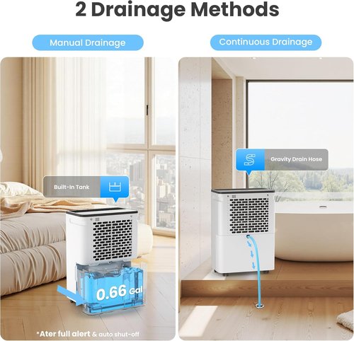 Candy Dehumidifier - 2000 Sq. Ft. Portable 34 Pints with Smart Control & Continuous Mode | Ideal for Bedroom, Bathroom, Basement