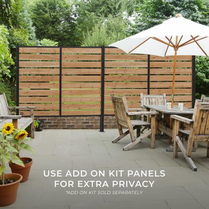 Backyard Discovery 8' x 6' Cedar Wood Outdoor Privacy Screen Wall with Durable Aluminum Metal Posts, Easy Assembly, Decorative Privacy Fence Panel for Secluded Deck, Patio, Balcony, Terrace, Hot Tub