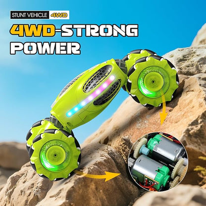 Gesture Sensing RC Stunt Car Remote Control 2.4GHz 4WD Hand Controlled Car Toys for Boys and Girls Age 6-12 360° Rotating Drift RC Cars with Lights and Music Ideal Birthday and Christmas Xmas Gift