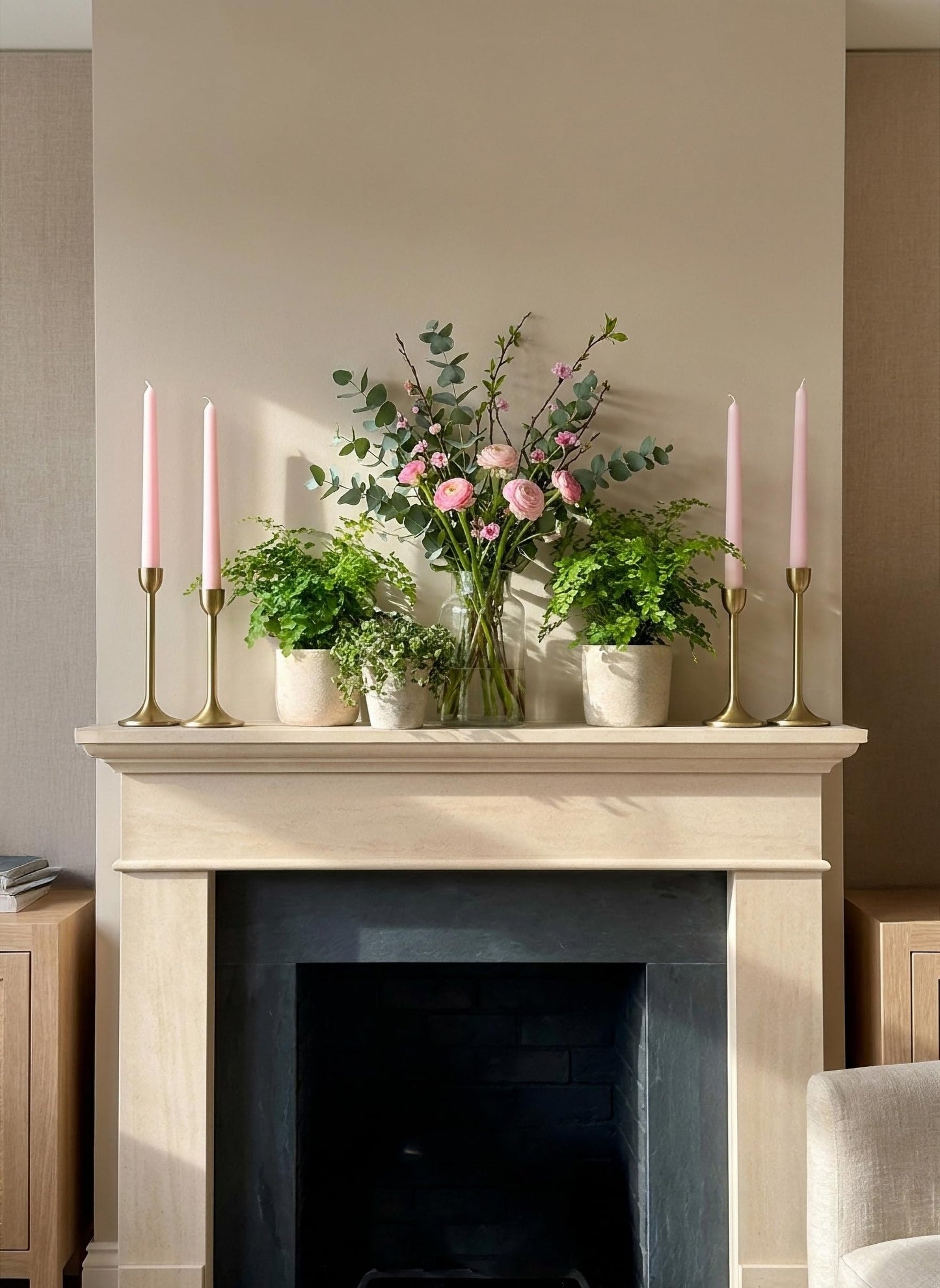 Homeology 6 PK 10" Classic Taper Candles, Pale Pink, 7-8 Hours Long Burning, Unscented Tall Candlesticks