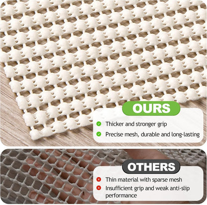 Songrey Non-Slip Rug Pad - Extra Thick 5x7 FT Carpet Pad for Hard Surfaces | Prevents Sliding & Provides Comfort