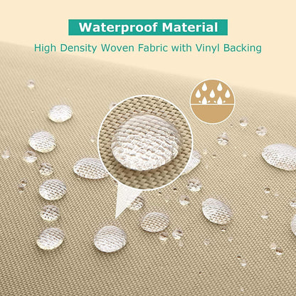 SunPatio Outdoor Chair Covers - Heavy Duty Waterproof Protection for Lounge Chairs | 34" W x 37" D x 36"/25" H, Beige (2 Pack)