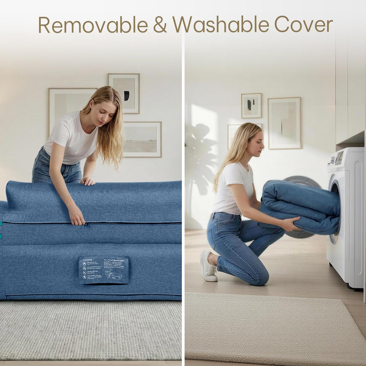 Kozilia Portable Inflatable Sofa with Built-in Pump - Quick Inflation Comfortable and Durable Blow Up Loveseat for Indoor & Outdoor, Living Room, Camping, Apartment, Dorm