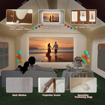 Easyair Inflatable Tent 167" x 152" x 93" Portable Kid Tent with 470W Blower, Inflatable Camping Tent Play Tent for Outdoor Backyard Birthday Party Playhouse for Kids
