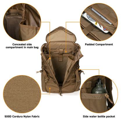 EXCELLENT ELITE SPANKER Tactical Military Backpack 35L Camping Hiking Backpack for Men and Women for Outdoor Hiking, Trekking, and Travel(Coyote Brown)