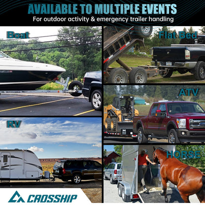 CROSSHIP Adjustable Drawbar Trailer Hitch - Heavy Duty Aluminum Drop Hitch - Fits 2" Receiver, 8" Drop/Rise, for Truck, SUV, RV(12500 Lbs GTW)