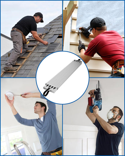 8-13FT Aluminum Telescoping Work Plank, 440 LBS Capacity Aluminum Extension Plank, Scaffolding Plank with Skid-Proof Platform Scaffold Ladder Accessory